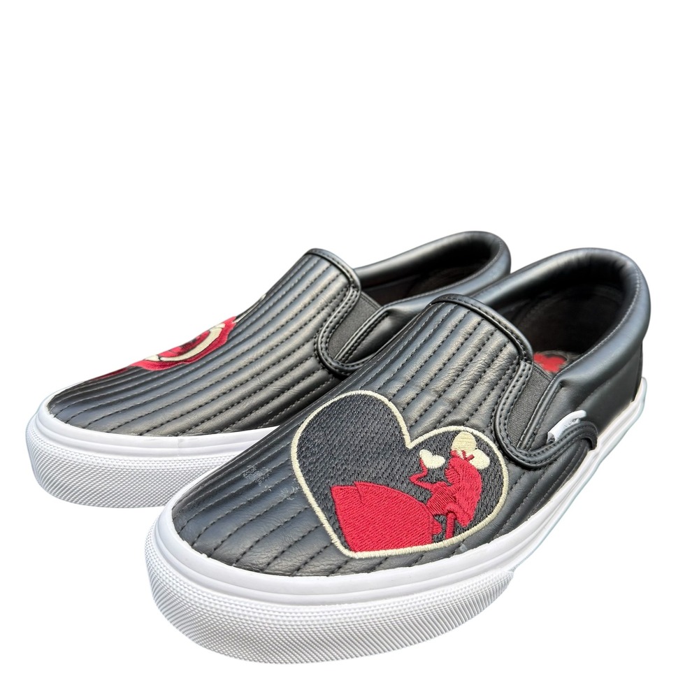 Vera Bradley Disney Quilted Slip-On Shoes  Embroidered Minnie Rose Black Sz 8